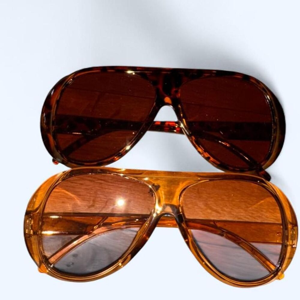 Women's Brown and Amber Sunglasses